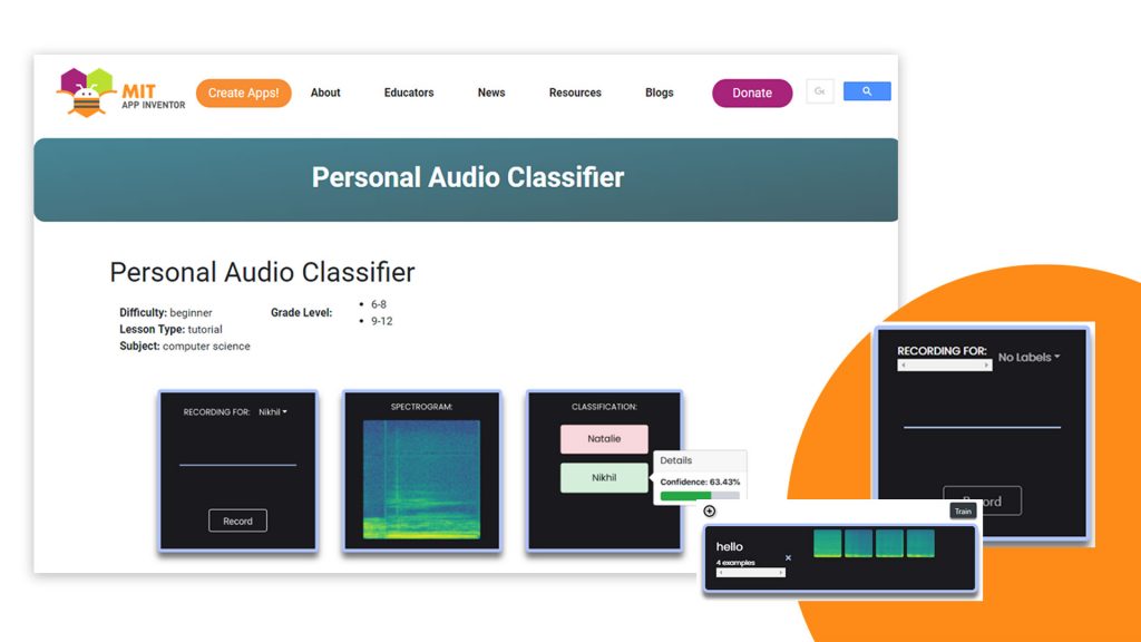 MIT App Inventor 重磅更新，4/21 進一步推出了 Personal Audio Classifier，可以拿來做「聲音」的AI訓練。