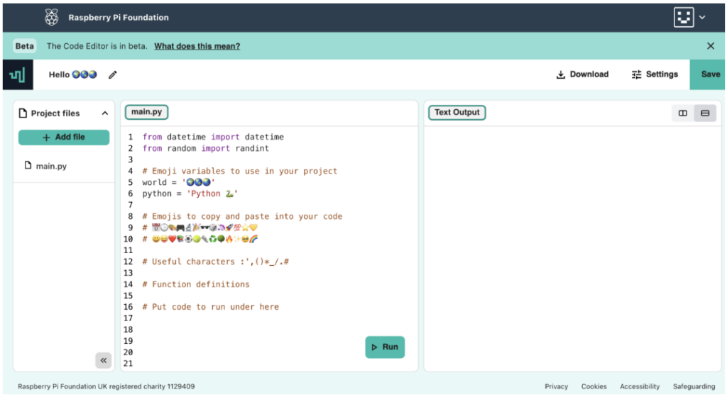 Raspberry Pi為了向學童推廣電腦科學教育，今年4月推出了官方版線上編輯器，目前就叫Code Editor，目標是給參加Code Club和CoderDojo的7歲以上學童使用。