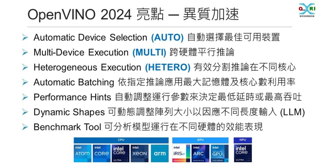 OpenVINO是讓AI PC充分發揮效能的關鍵。