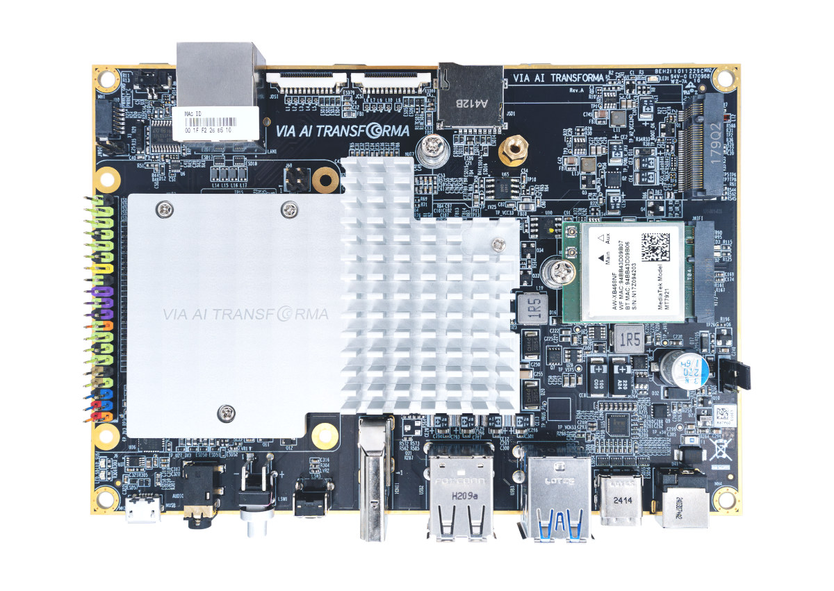 圖2:威盛電子使用MediaTek Genio 700晶片的單板電腦AI Transforma Model 1(圖片來源:威盛電子)