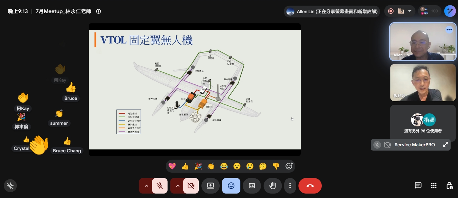 7/22舉辦的MakerPRO線上社群交流會聚集上百位關心無人機的開發者夥伴共同探討台灣無人機供應鏈議題。